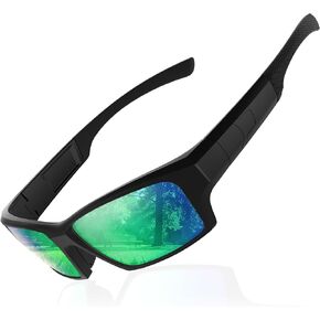 نظارات شمسية رياضية مستقطبة للرجال والنساء - نظارات شمسية ملفوفة مع إطار TR90 خفيف الوزن للحماية من الأشعة فوق البنفسجية 400 in Kuwait