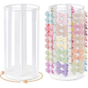Dahey Bow Holder for Girls Hair Bows, Modern Hair Bow Organizer 360° Rotation Hair Accessories Organizer Storage Stand Display for Girls, White in Kuwait