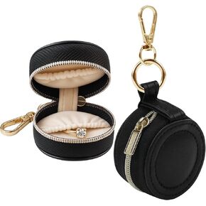 حامل سلسلة مفاتيح حلقي محمول لصالة الألعاب الرياضية والسفر - حامل مجوهرات أبيض لحقيبة الرياضة، حقيبة تخزين قلادة حلقية مدمجة in Kuwait