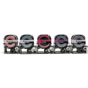 Epson LabelWorks Perfect Pinks & Purples Bundle - 5 Pink & Purple Tapes & Ribbons - 212BVPX, 212FPPX, 212GSPPX, 212GSVPX, 212RBPPX in Kuwait