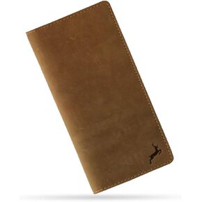 Genuine Crazy Horse Leather long wallet for men & Women (credit card holder Holds 15-18 Cards, 2 Flat Pockets, 1 ID Window) A Perfect minimalist wallet in Saudi Arabia