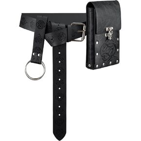 Pirate Costume Accessories, Medieval Leather Belt Set for Men & Women – Ideal for Renaissance Fairs, Cosplay Parties in Kuwait