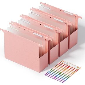 مجلدات ملفات تعليق بلاستيكية ذات سعة إضافية من قش القمح، حجم حرف مجلد تعليق معزز، جيب أكورديان، عالي التحمل، منظم مجلد معلق للمكتب والمنزل - 4 عبوات in Kuwait