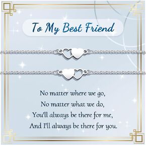 YELUWA 2/3/4 قطعة هدايا لأفضل صديق امرأة أفضل صديق سوار مطابقة القلب أساور الفولاذ المقاوم للصدأ أساور الصداقة هدايا للأخت Bestie عيد ميلاد الشكر عيد الميلاد عيد الحب in Kuwait