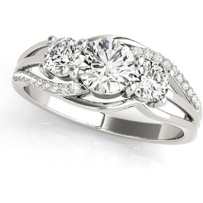 YDD 3 Stone Moissanite Engagement Rings for Women 1CT Center Brilliant Moissanite Engagement Ring 925 Sterling Silver Anniversary Promise Rings for Her in Kuwait