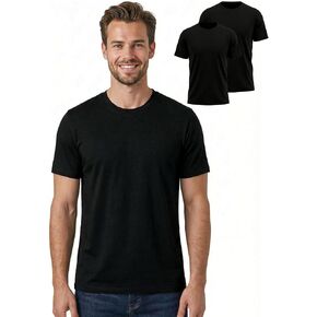 مجموعة من 2 تي شيرت 100% من صوف ميرينو للرجال - طبقة أساسية من الصوف خفيف الوزن، قميص داخلي بأكمام قصيرة ورقبة دائرية in Kuwait