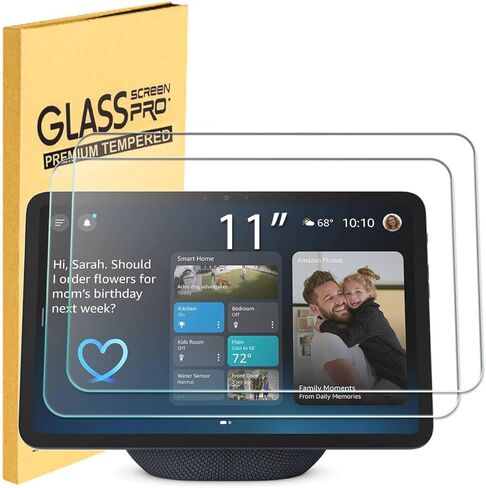 واقي شاشة من الزجاج المقوى من MUBUY-GOL مكون من قطعتين لجهاز Echo Show 8 الجديد (الجيل الرابع، إصدار 8.7 بوصة 2025)، - صلابة 9H، مقاوم للخدش وبصمات الأصابع in Saudi Arabia