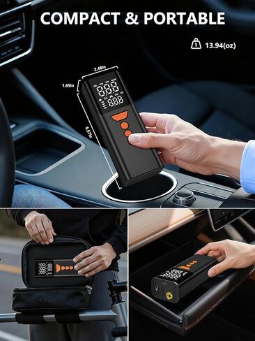 Tire Inflator Portable Air Compressor, 150PSI Cordless Air Pump for Car Tires with Auto Shut-Off, Portable Tire Pump for Car, Bike, Motorcycle and Balls in Saudi Arabia