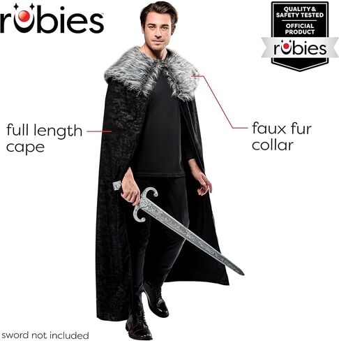 Rubies Faux Fur Trimmed Cape for Adults, Men's One Size in Saudi Arabia