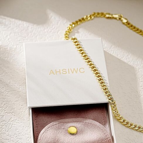 Cuban Chain Necklaces 14K Gold 6.5mm Cuban Chains for Men & Women Dainty Non-tarnish Necklace Unisex Gold Jewelry Gifts Sweat Proof and Fade Resistant Lifetime Quality（18-24Inches） in Kuwait
