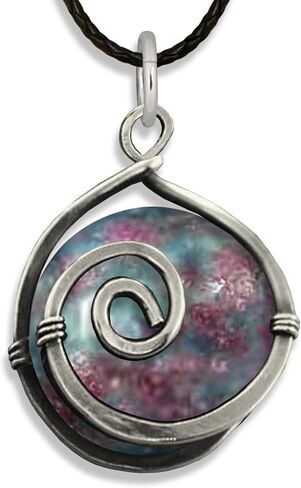 قلادة حلزونية لا متناهية من الياقوت والكيانيت مقاس 10 مم من الفولاذ، أو النحاس، أو البرونز، أو الحديد الأسود، أو التيتانيوم، أو الفضة الاسترليني، أو الذهب عيار 14 قيراط، أو الذهب الوردي، أو سلك النيوبيوم الأسود (مصنوع يدويًا)، وحجر بخت شهر يوليو، وبرج الج in Kuwait