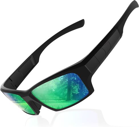 نظارات شمسية رياضية مستقطبة للرجال والنساء - نظارات شمسية ملفوفة مع إطار TR90 خفيف الوزن للحماية من الأشعة فوق البنفسجية 400 in Kuwait