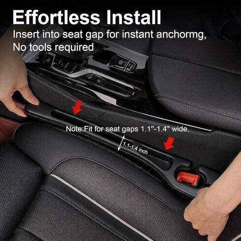عبوتان من حشو فجوات مقعد السيارة، منظم حشو الفجوات الجانبية لمقعد السيارة مع حامل هاتف، ملاءمة عالمية لملء الفجوة بين المقعد ووحدة التحكم، ملحقات السيارات لشاحنة الدفع الرباعي سيدان in Kuwait