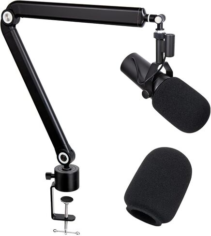 حامل ميكروفون SUNMON Shure SM7dB Boom Arm - ذراع ميكروفون مع غطاء ميكروفون إسفنجي متوافق مع Shure SM7dB، ذراع ميكروفون قابل للتعديل مع غطاء كابل من SUNMON in Saudi Arabia