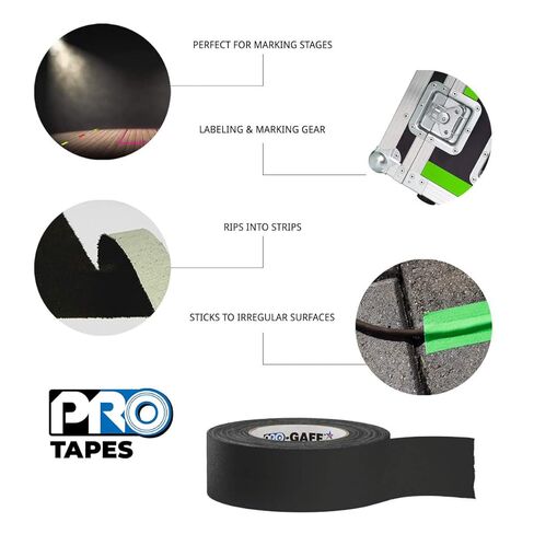 ProTapes Pro Gaff Premium Matte Cloth Gaffer's Tape With Rubber Adhesive, 11 mils Thick, 55 yds Length, 2" Width, Green (Pack of 1) in Saudi Arabia