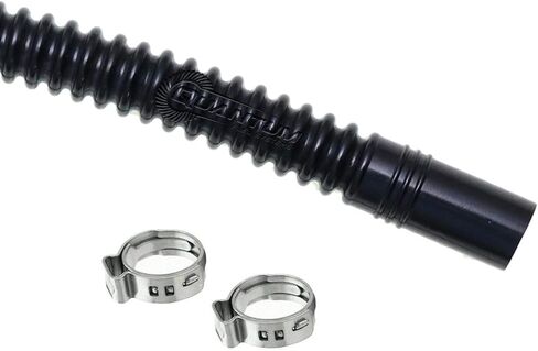 QFS Black Corrugated Fuel Hose 220mm (8.7 in) x 9mm/10mm (0.35 in/0.39 in) - Includes Pex-Style Cinch Clamps, E85/Ethanol Compatible in Saudi Arabia