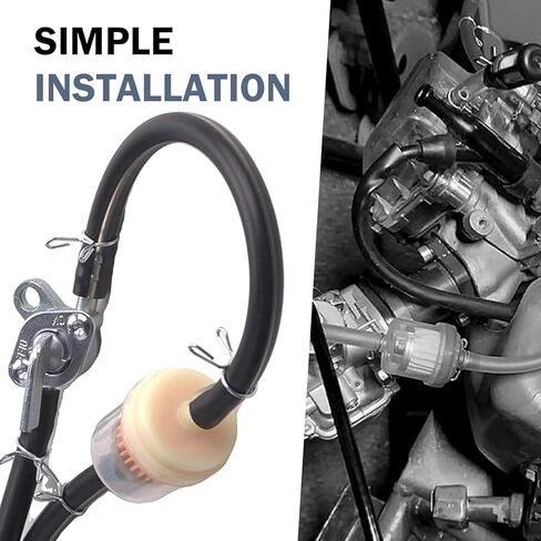 Fuel Filter & Line Kit with Inline Shut Off Valve Petcock Set, 39.3" Fuel Hose + 3 Filters + 1 Petcock + 6 Clamps, Plug and Play Sealed Set, Universal for ATV, Motorcycle, Dirt Bikes (Black) in Saudi Arabia