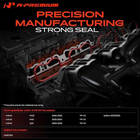 A-Premium Lower and Upper Engine Intake Manifold Gasket Set Compatible with Infiniti FX45 2003-2005, M45 2003-2004, Q45 2002-2006, 4.5L in Kuwait