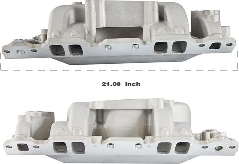 7501 2026 مشعب السحب Vortec Air-gap الألومنيوم ثنائي المستوى SBC متوافق مع Chevy Small Block 262 265 267 283 302 305 307 327 350 400 1955-1986 محرك V8 فضي، 22026، 82026، 52026 in Kuwait