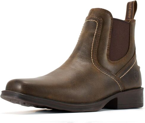SUREWAY Mens Western Chelsea Cowboy Boots for Men - Square Toe, All Weather Rugged Ankle Slip on Boots, Built for Comfort & Durability, Casual Retro Stylish Boots, Dress Shoes in Saudi Arabia