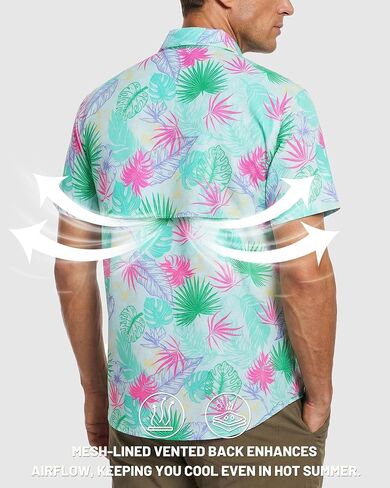 Cozople Mens Fishing Shirts Short Sleeve - UPF 50+ Sun Protection Cooling Hiking Shirt, Button Down Safari Work Shirts in Saudi Arabia