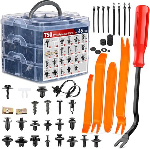 Nilight 1390pcs سيارة دفع التجنيب كليب مجموعة السحابات السيارات وشملت 33 الأحجام الأكثر شعبية النايلون الوفير الحاجز المسامير مع 1 السحابات مزيل 10 العلاقات كابل لتويوتا جنرال موتورز فورد هوندا تشيفي in Kuwait