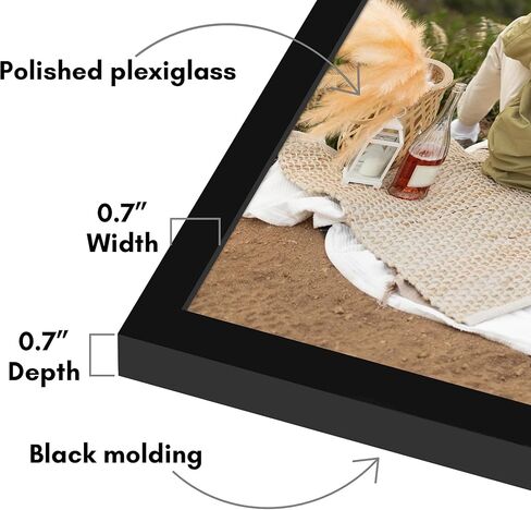 Americanflat 20x28 Picture Frame with Polished Plexiglass - Streamline Collection - Thin Border Picture Frame for Wall Display - Hanging Hardware Included - Black in Saudi Arabia