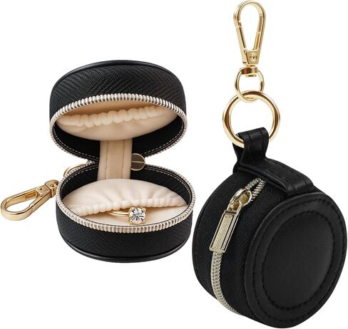 حامل سلسلة مفاتيح حلقي محمول لصالة الألعاب الرياضية والسفر - حامل مجوهرات أبيض لحقيبة الرياضة، حقيبة تخزين قلادة حلقية مدمجة in Kuwait