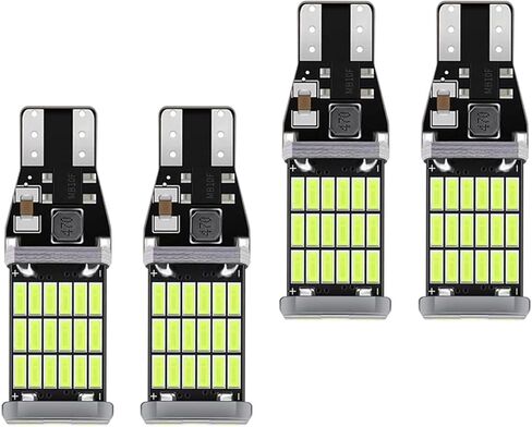 4 PCS 921 912 LED Bulb Reverse Light Bulb, T15 4014 45SMD LED Rear Turn Signal Bulb, 6500K Super Bright Automotive Brake Light Bulbs, Universal Backup Lights for Cars Trucks RVs (White) in Saudi Arabia