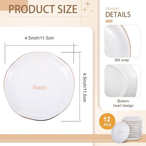Shappy 12 Pcs Ceramic Jewelry Tray Gifts with Blessing Words 4.5 in Ring Dish Bulk Trinket Dish for Mothers Day Birthday Gift in Saudi Arabia