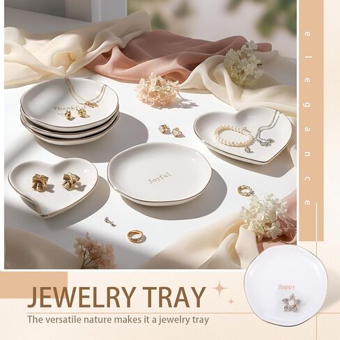 Shappy 12 Pcs Ceramic Jewelry Tray Gifts with Blessing Words 4.5 in Ring Dish Bulk Trinket Dish for Mothers Day Birthday Gift in Saudi Arabia