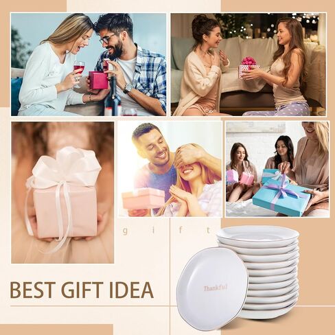 Shappy 12 Pcs Ceramic Jewelry Tray Gifts with Blessing Words 4.5 in Ring Dish Bulk Trinket Dish for Mothers Day Birthday Gift in Saudi Arabia