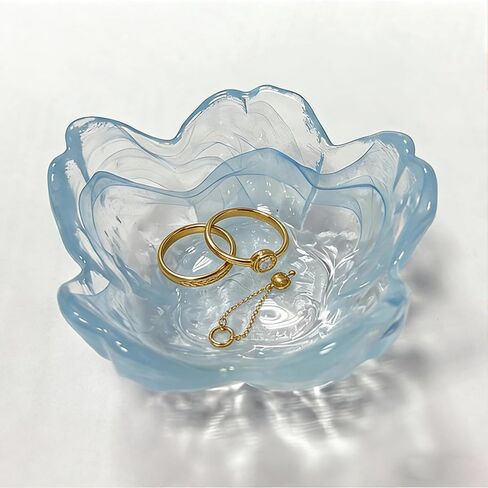 طبق حلقي زجاجي، صينية مجوهرات على شكل زهرة أرجوانية لطيفة، طبق حلية مجوهرات حامل حلقة صغيرة، وعاء طبق مجوهرات منضدة للحمام، هدايا عيد ميلاد الصداقة للنساء in Kuwait