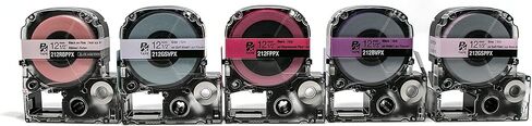 حزمة Epson LabelWorks Perfect Pinks & Purples - 5 أشرطة وأشرطة وردية وأرجوانية - 212BVPX، 212FPPX، 212GSPPX، 212GSVPX، 212RBPPX in Saudi Arabia