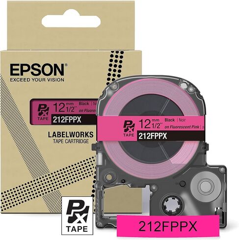 حزمة Epson LabelWorks Perfect Pinks & Purples - 5 أشرطة وأشرطة وردية وأرجوانية - 212BVPX، 212FPPX، 212GSPPX، 212GSVPX، 212RBPPX in Saudi Arabia