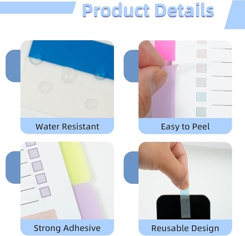 ملاحظات لاصقة، علامات تبويب مؤشرة لاصقة، 1200 قطعة، 24 مجموعة، مجلد مقسم ملون، تعليقات توضيحية رفيعة لتنظيم الملاحظات اللاصقة، علامات تبويب التوقيع in Kuwait