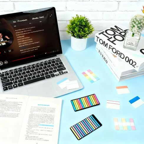 ملاحظات لاصقة، علامات تبويب مؤشرة لاصقة، 1200 قطعة، 24 مجموعة، مجلد مقسم ملون، تعليقات توضيحية رفيعة لتنظيم الملاحظات اللاصقة، علامات تبويب التوقيع in Kuwait