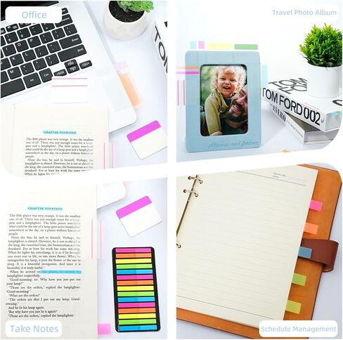 ملاحظات لاصقة، علامات تبويب مؤشرة لاصقة، 1200 قطعة، 24 مجموعة، مجلد مقسم ملون، تعليقات توضيحية رفيعة لتنظيم الملاحظات اللاصقة، علامات تبويب التوقيع in Kuwait