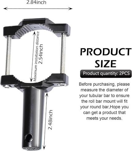2 PCS Motorcycle Spotlight Mount Brackets, Front Aux Light Fork Mounts, Shock-Absorption Tube Clamp Turn Signals Mounting Clamp, Fog Light Holder for 1" - 2.54" Off-Road ATV UTV Roll Bar in Saudi Arabia