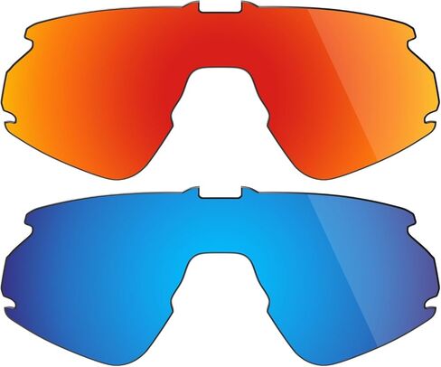 Polarized Lenses Replacement Compatible with Oakley BXTR OO9280 Sunglasses, Impact Resistant & Perfect Fit - Fire Red & Ice Blue in Kuwait