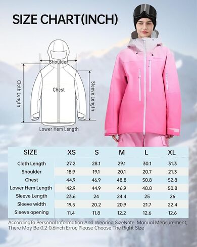 Snowboard Jacket Womens Baggy Ski Coat Waterproof Windproof Insulated Warm Winter Snow Coat in Saudi Arabia