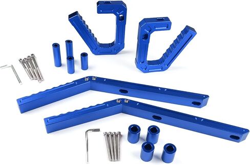 4-Piece Aluminum Grab Handles Kit, Front & Rear Grip Compatible with 2007–2018 Jeep Wrangler JK JKU 2/4 Door, Durable Interior Accessory (Blue) in Kuwait