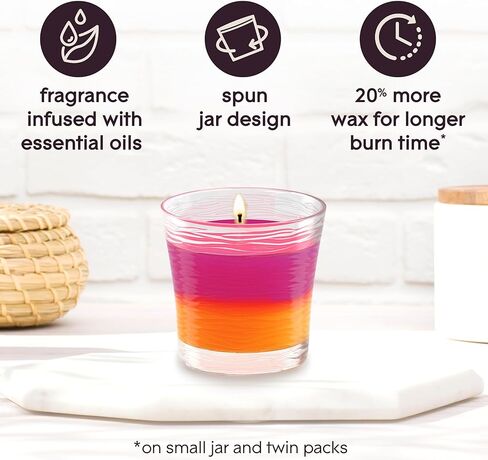 Glade 1-Wick 2in1 Scented Candle Jar, Hawaiian Breeze & Vanilla Passion Fruit, Air Freshener Infused with Essential Oils, 4.08 Oz, 2 Count in Saudi Arabia