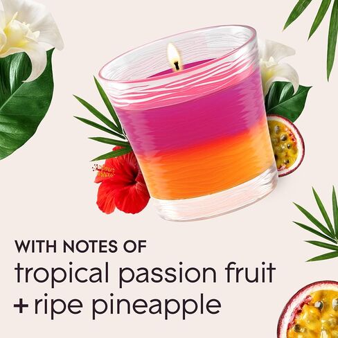 Glade 1-Wick 2in1 Scented Candle Jar, Hawaiian Breeze & Vanilla Passion Fruit, Air Freshener Infused with Essential Oils, 4.08 Oz, 2 Count in Saudi Arabia