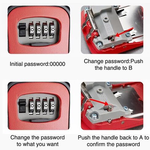 Generic Key Box Combination Lock Wall Mountable Key Box, Red in Saudi Arabia