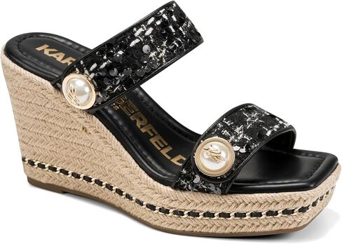 KARL LAGERFELD womens Carsen Double Band Espadrille Wedge Sandal in Saudi Arabia