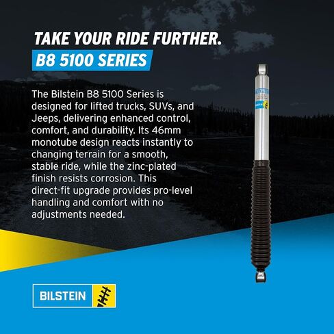 Bilstein Pair of Rear B8 5100 Series Shocks Compatible with 2015-2025 F150 4WD w/o CCD with 0-1" Rear Lift excl. Raptor Models | Easy Installation | Smooth Performance in Saudi Arabia