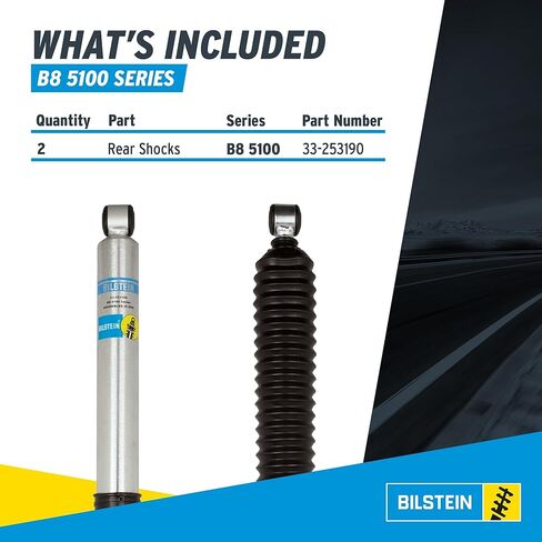 Bilstein Pair of Rear B8 5100 Series Shocks Compatible with 2015-2025 F150 4WD w/o CCD with 0-1" Rear Lift excl. Raptor Models | Easy Installation | Smooth Performance in Saudi Arabia