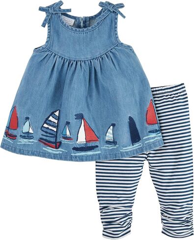 Mud Pie Baby Girls' Mud Pie Children's Sailboat Tunic and Capri in Saudi Arabia