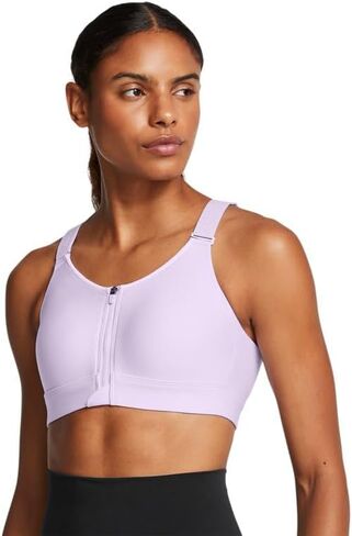 Under Armour Womens Infinity High Impact Zip Sports Bra, (001) Black / / White, Small D-DD in Saudi Arabia
